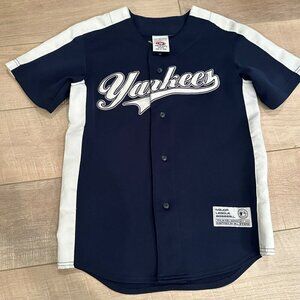 TRU FAN YANKEES BASEBALL JERSEY BLUE AND WHITE YOUTH MEDIUM RODRIGUEZ #13